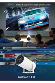 Hy300 Pro Taşınabilir Sinema Projeksiyon 720 P Ev Sineması Bluetooth Android 11 Akıllı Projektör - 5
