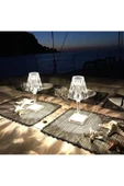 Vilya Akrilik Kristal Led Şarjlı Masa Üstü Lamba Kristal Gece Lambası Dokunmatik Elmas Lamba Crysta - 3
