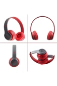Kablosuz Bluetooth Kafa Üstü Kulaklık Kırmızı - 3