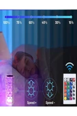 E10 Kristal Akrilik Led Masa Üstü Lamba 16 Renk Uzaktan Kumandalı Dokunmatik Beyaz Kablosuz -Şarj E - 4