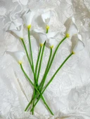 Yapay Çiçek Islak Gerçek Gala Çiçeği 8 Dal Net Beyaz 34 Cm - 3