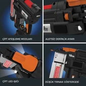 WORX WX842.9 20Volt 15-50mm Profesyonel Şarjlı Çivi Çakma Makinesi + 2700 Adet Yedek Çivi (Akü Dahil Değildir) - 10