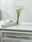 Yapay Çiçek Islak Gerçek Gala Çiçeği 8 Dal Net Beyaz 34 Cm - 1