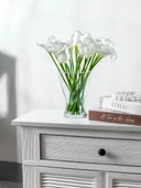 Yapay Çiçek Islak Gerçek Gala Çiçeği 8 Dal Net Beyaz 34 Cm - 6