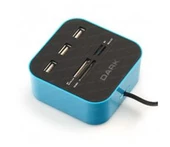 Dark UCR202 USB MicroSD-SD-MMC-M2-MS PRO DUO Kart Okuyuculu USB Çoklayıcı (Mavi) - 2