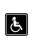 İndispensableyl Engelli Amblemi Bayan Oto özel yeni sticker Siyah 30 x 30 cm - 1