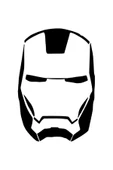 İndispensableyl Ironman Kafası Oto özel yeni sticker Siyah 25 x 37 cm - 1