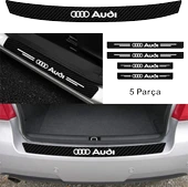 İndispensableyl Audi İçin özel yeni uyumlu Aksesuar Oto Bağaj Ve Kapı Eşiği özel yeni sticker Set Karbon - 1