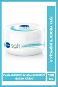 NIVEA Soft Nemlendirici Bakım Kremi 100ml, Jojoba Yağı, E Vitamini, Yüz Vücut El, Yumuşak Cilt Hissi - 1
