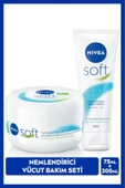 NIVEA Soft Nemlendirici Bakım Kremi 300ml ve Soft Krem 75ml, El Yüz Vücut, E Vitamini, Yumuşak Cilt,Jojoba - 1