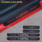 İndispensableyl Opel İçin özel yeni uyumlu Aksesuar Oto Kapı Eşiği özel yeni sticker Karbon 4 Adet - 1