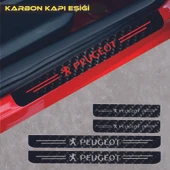 İndispensableyl Peugeot İçin özel yeni uyumlu Aksesuar Oto Kapı Eşiği özel yeni sticker Karbon 4 Adet - 1