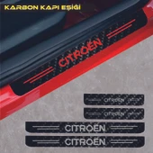 İndispensableyl Citroen C3 İçin özel yeni uyumlu Aksesuar Oto Kapı Eşiği özel yeni sticker Karbon 4 Adet - 1