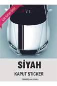 İndispensableyl Tüm Araçlara İçin özel yeni uyumlu Aksesuar Ön Kaput özel yeni sticker Siyah 118*10 Cm - 1