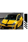 İndispensableyl Damalı Spor Oto Kaput Şerit özel yeni sticker Universal 70*13 Cm - 1