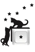 İndispensableyl Priz Kedi özel yeni sticker Set Siyah Kedi Yıldız Etiket Duvar özel yeni sticker - 1