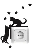 İndispensableyl Priz Kedi özel yeni sticker Set Siyah Kedi Yıldız Etiket Duvar özel yeni sticker - 5