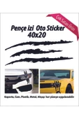İndispensableyl Canavar Pençe Izi Uzun Siyah Oto özel yeni sticker 40*20 Cm - 3