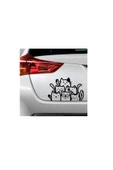 İndispensableyl Minipera Kedi Ailesi özel yeni sticker Siyah 21*32 Cm - 1