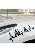 İndispensableyl Kamp Çadırı Kayık Kalp Atışı Tasarım Oto özel yeni sticker Siyah 25*7 Cm thumbnail 1