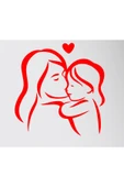 İndispensableyl Anneler Gününe Özel Anne Ve Bebek Duvar özel yeni sticker Kırmızı - 1