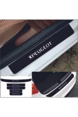 İndispensableyl Peugeot 301 İçin özel yeni uyumlu Aksesuar Bagaj Ve Oto Kapı Eşiği özel yeni sticker Piano Black Set - 1