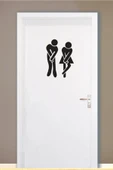 İndispensableyl Dekoratif Tuvalet Banyo özel yeni sticker Duvar Etiket Kapı özel yeni sticker 18cmx12cm - 1