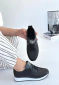 Pabucmarketi Siyah Bağcıklı Kadın Spor Ayakkabı thumbnail 2
