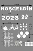 İndispensableyl Hoşgeldin 2023 Yılbaşı Happy New Year özel yeni sticker Çıkartma Süsü özel yeni Yıl Parti Cam Noel Ağacı Kar Tanesi thumbnail 2
