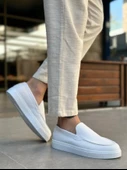 Pabucmarketi Bağcıksız Erkek Casual Ayakkabı BEYAZ (BEYAZ TABAN) thumbnail 2