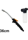 Monozone Metal Basınçlı Köpük Hazneli Su Tabancası 30cm Bahçe Sulama Araba Oto Yıkama Ayarlanabilir thumbnail 1