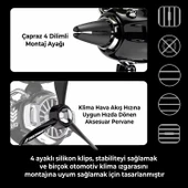 Pervaneli Klima Süsü Oto Koku Klipsi Sallanan Başlı Pilot Ayı Araba Hava Ferahlatıcı Siyah thumbnail 4