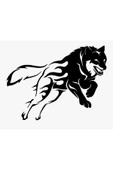 İndispensableyl Alevli Kurt Duvar Dekor Sticker 40 X 28 Cm thumbnail 1
