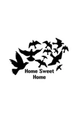 İndispensableyl Kuşlar Ve Sweet Home Duvar Dekor Sticker 40 X 28 Cm - 1