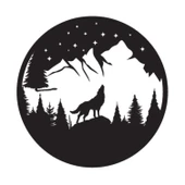 İndispensableyl Kurt Ve Doğa Duvar Dekor Sticker (Tip 1) 40 X 40 Cm thumbnail 1