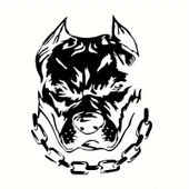 İndispensableyl Zincirli Buldog Duvar Dekor Sticker 44 X 57 Cm thumbnail 1