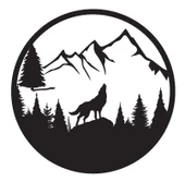 İndispensableyl Bozkurt Ve Dağlar Duvar Dekor Sticker 40 X 40 Cm thumbnail 1