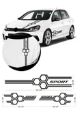 İndispensableyl Petek Tasarım Yan Marşpiyel Sticker 2 Parça Sağ/Sol Siyah 62 X 21 Cm - 2