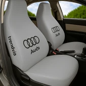 Audi İçin Açık Gri Ön ve Arka Oto Servis Koltuk Kılıfı Penye Kumaş Koltuk Seti - 1