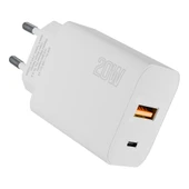 Hytech HY-XT75 20W PD +USB QC 3.0 18W Beyaz Ev Hızlı Şarj Adaptör - 1