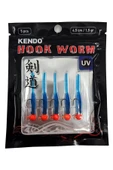 Kendo Hook Worm Jighead+Lrf Silikonu 1.5gr+4.5cm 5 Adet-Head Glow+Light Pink thumbnail 3
