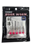 Kendo Hook Worm Jighead+Lrf Silikonu 2gr+4.5cm 5 Adet-Head Pink+Silver Glitter thumbnail 3