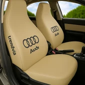 Audi İçin Bej Ön ve Arka Oto Servis Koltuk Kılıfı Penye Kumaş Koltuk Seti - 1