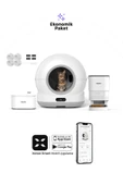 Xenon Smart Akıllı Otomatik Kameralı Kedi Tuvaleti Paslanmaz Çelik Kaseli Mama Kabı Led Işıklı Su Pınarı ve Filtre 4'lü Pet Seti - 3