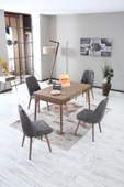 florit mobilya masamıza buyurun Sümela Açılır Karegold Yemek Ve Mutfak Masası Takımı 4 Sandalyeli - Gri thumbnail 1
