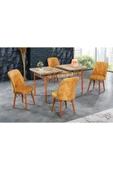 florit mobilya masamıza buyurun Floria Açılır Karegold Yemek Ve Mutfak Masası Takımı 4 Sandalyeli - Hardal thumbnail 2