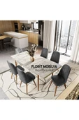 florit mobilya masamıza buyurun 6 Kişilik Açılır Masa Sandalye Takımı Mutfak Masası Takımı Salon Masası Yemek Masası Masa Takımı thumbnail 2