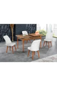 florit mobilya masamıza buyurun Barok Açılır Karegold Yemek Ve Mutfak Masası Takımı 4 Sandalyeli - Krem thumbnail 2