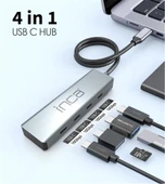 Inca ITPT-4TX 4 Port Type-C 3.1 Veri ile3.1 10 Gbps Type-C Çoklayıcı Kablo uzunluğu 15cm - 1