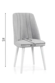 florit mobilya masamıza buyurun Elit Serisi Babyface Kumaş Beyaz Ahşap Gürgen Ayaklı Mutfak Sandalyeleri 1 Adet thumbnail 3